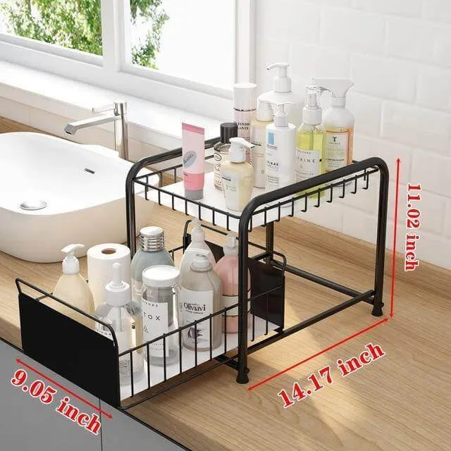 2-Tier Organizer with Sliding Kitchen Storage Drawers