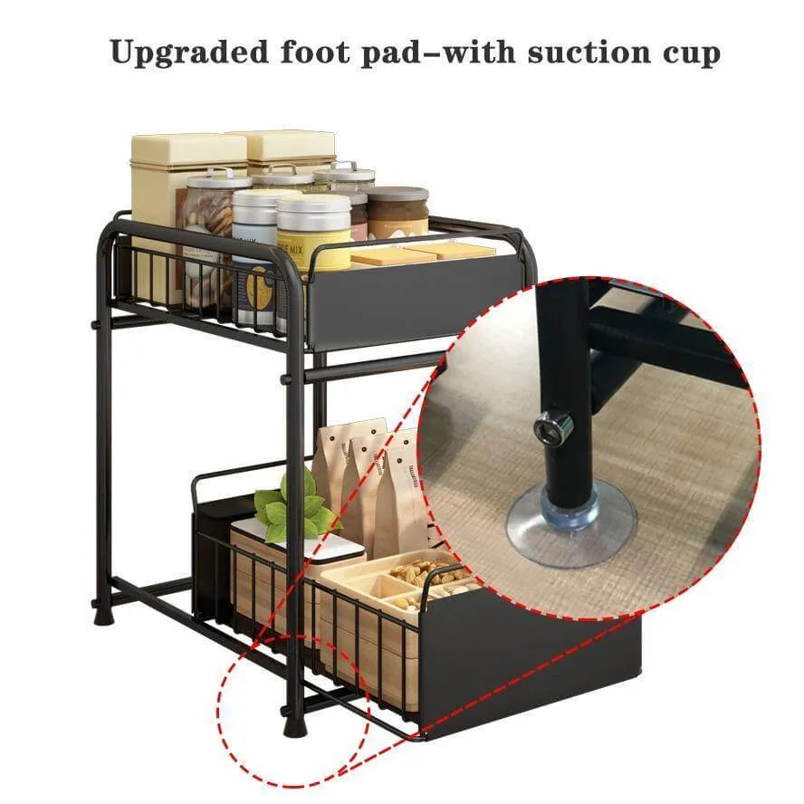 2-Tier Organizer with Sliding Kitchen Storage Drawers