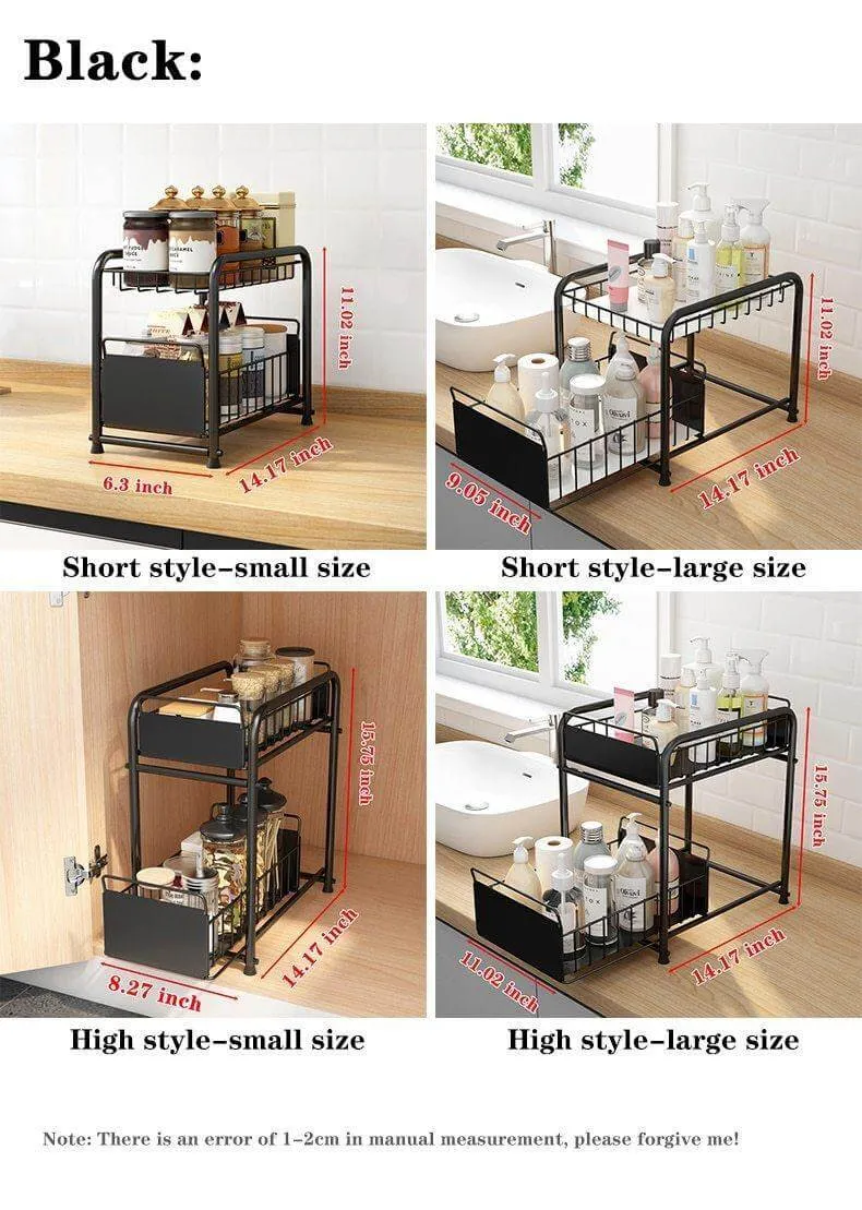 2-Tier Organizer with Sliding Kitchen Storage Drawers