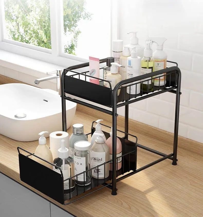 2-Tier Organizer with Sliding Kitchen Storage Drawers