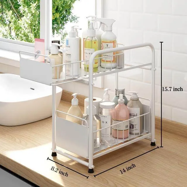 2-Tier Organizer with Sliding Kitchen Storage Drawers