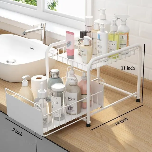 2-Tier Organizer with Sliding Kitchen Storage Drawers