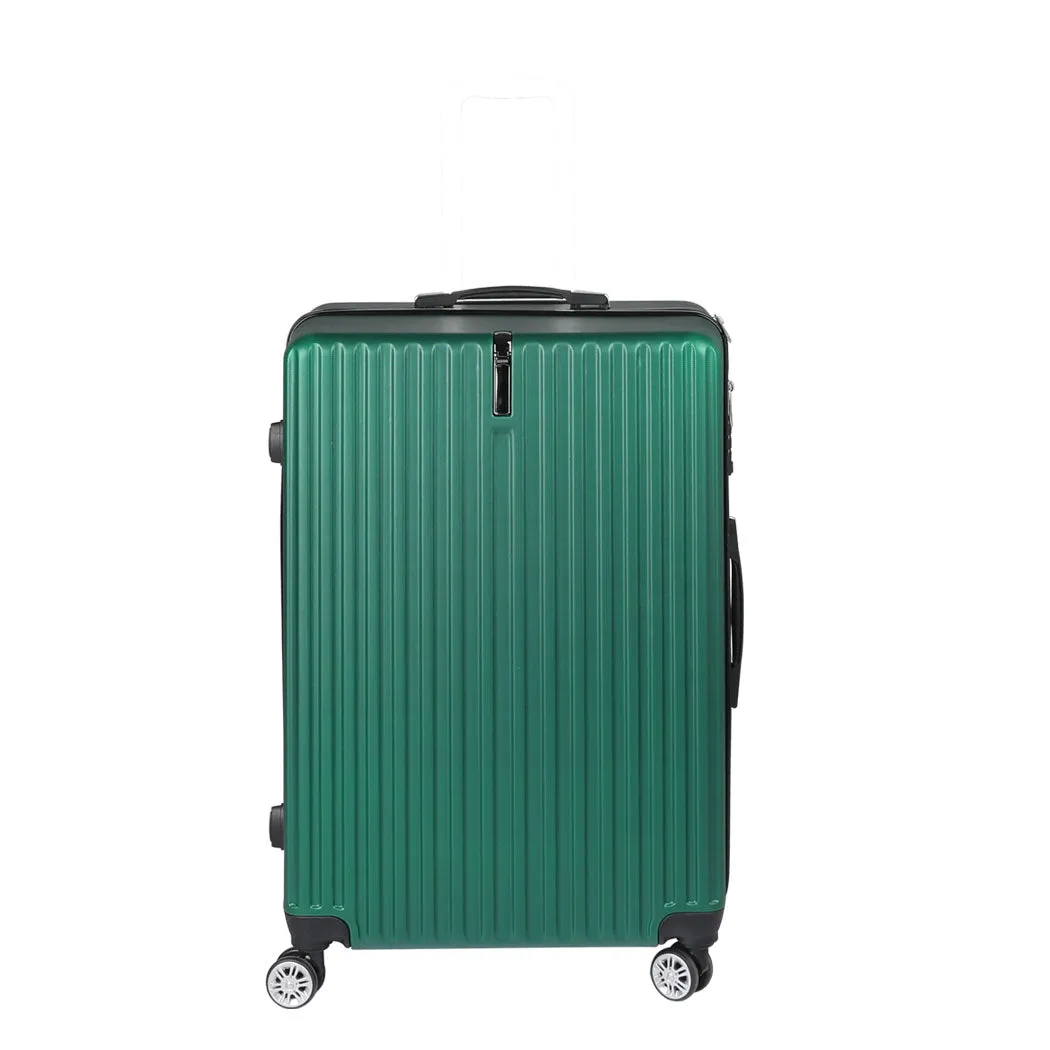 24" Luggage Suitcase Code Lock Hard Shell Travel Carry Bag Trolley - Green