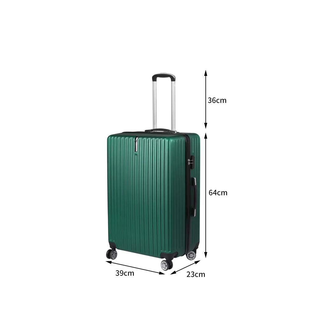 24" Luggage Suitcase Code Lock Hard Shell Travel Carry Bag Trolley - Green