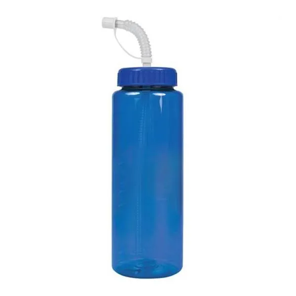 32 Oz. Guzzler Trans. Color Bottle - Straw Lid (Q532722)