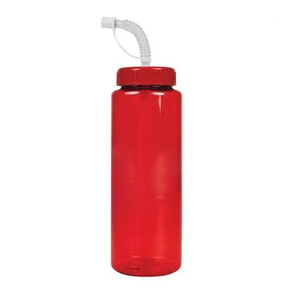 32 Oz. Guzzler Trans. Color Bottle - Straw Lid (Q532722)