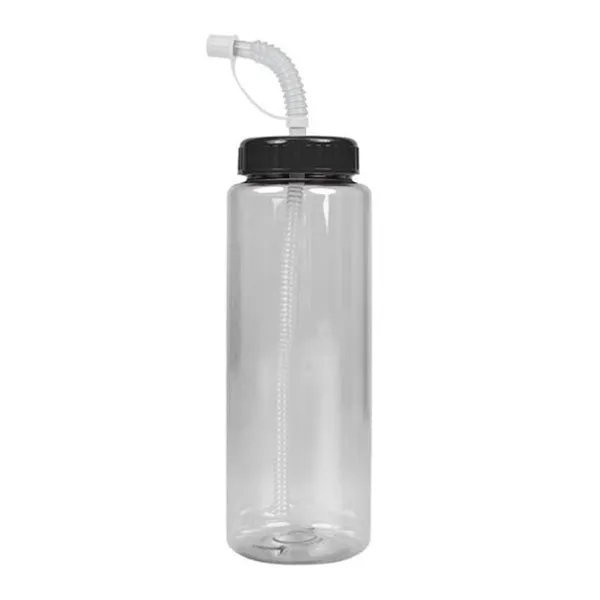 32 Oz. Guzzler Trans. Color Bottle - Straw Lid (Q532722)