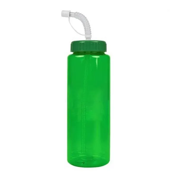 32 Oz. Guzzler Trans. Color Bottle - Straw Lid (Q532722)