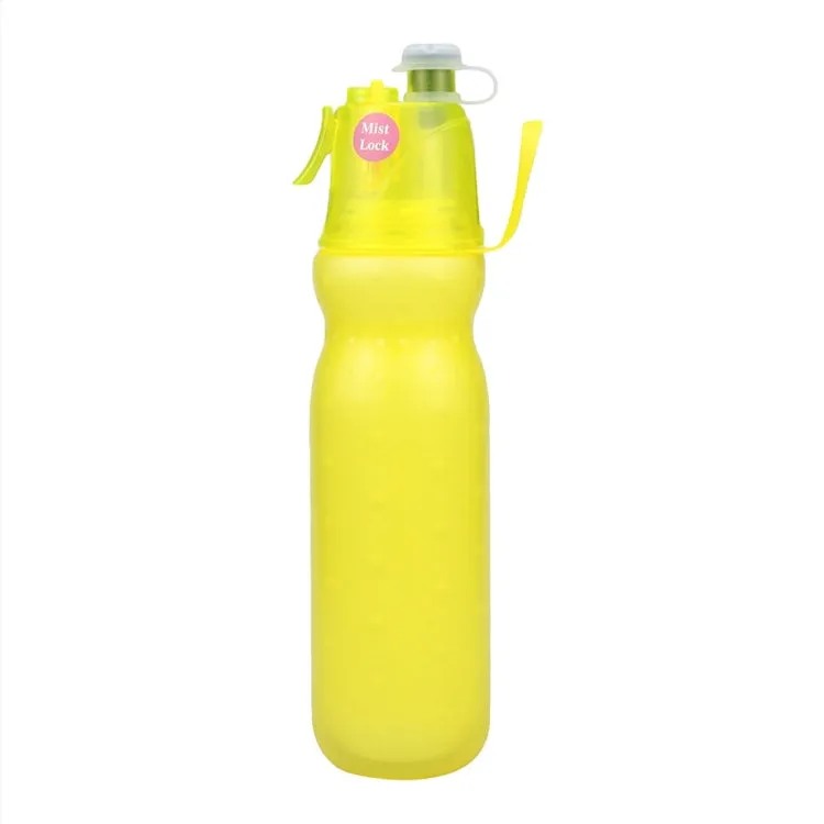 470ml Summer Outdoor Sports Training Spray Cooling Water Cup, Color: Pure Yellow 2-layers