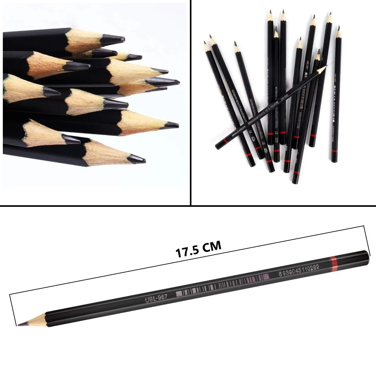 ABOUT SPACE Artist Pencil for Sketching Drawing Art Pack of 12 with Metal Case B 2B 3B 4B 5B 6B 7B 8B HB H 2H F