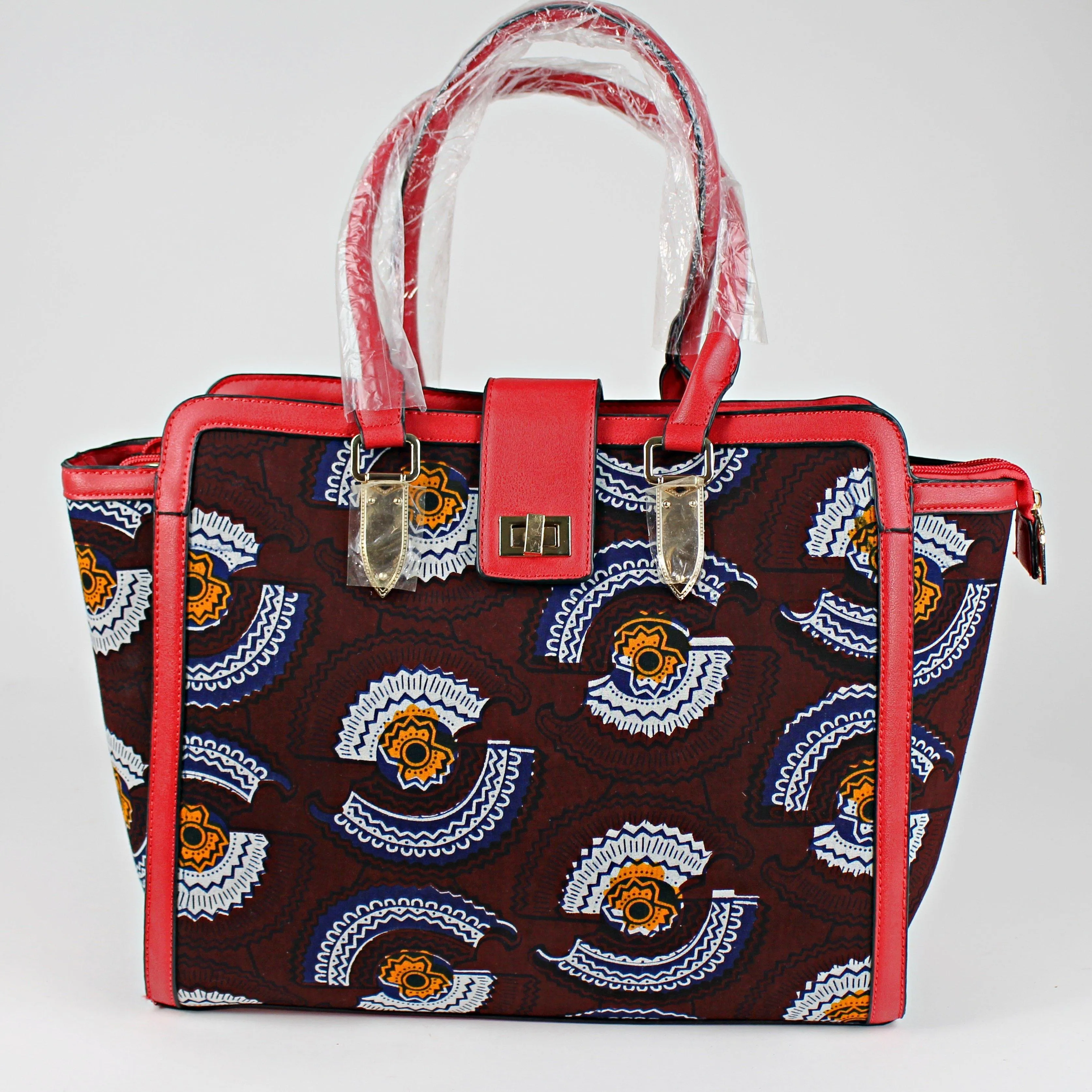 African Print Wax Handbag with a Purse-Wallet