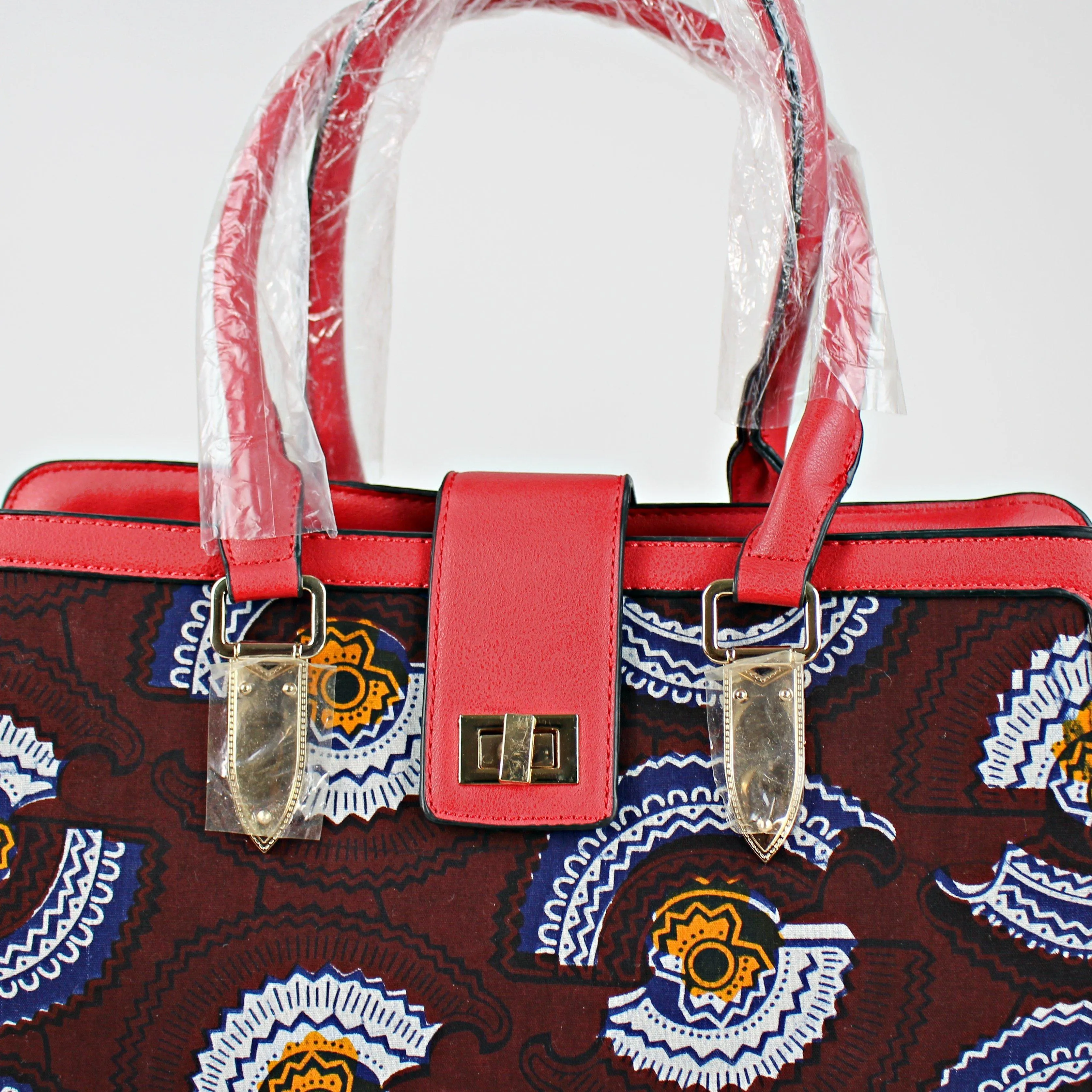 African Print Wax Handbag with a Purse-Wallet