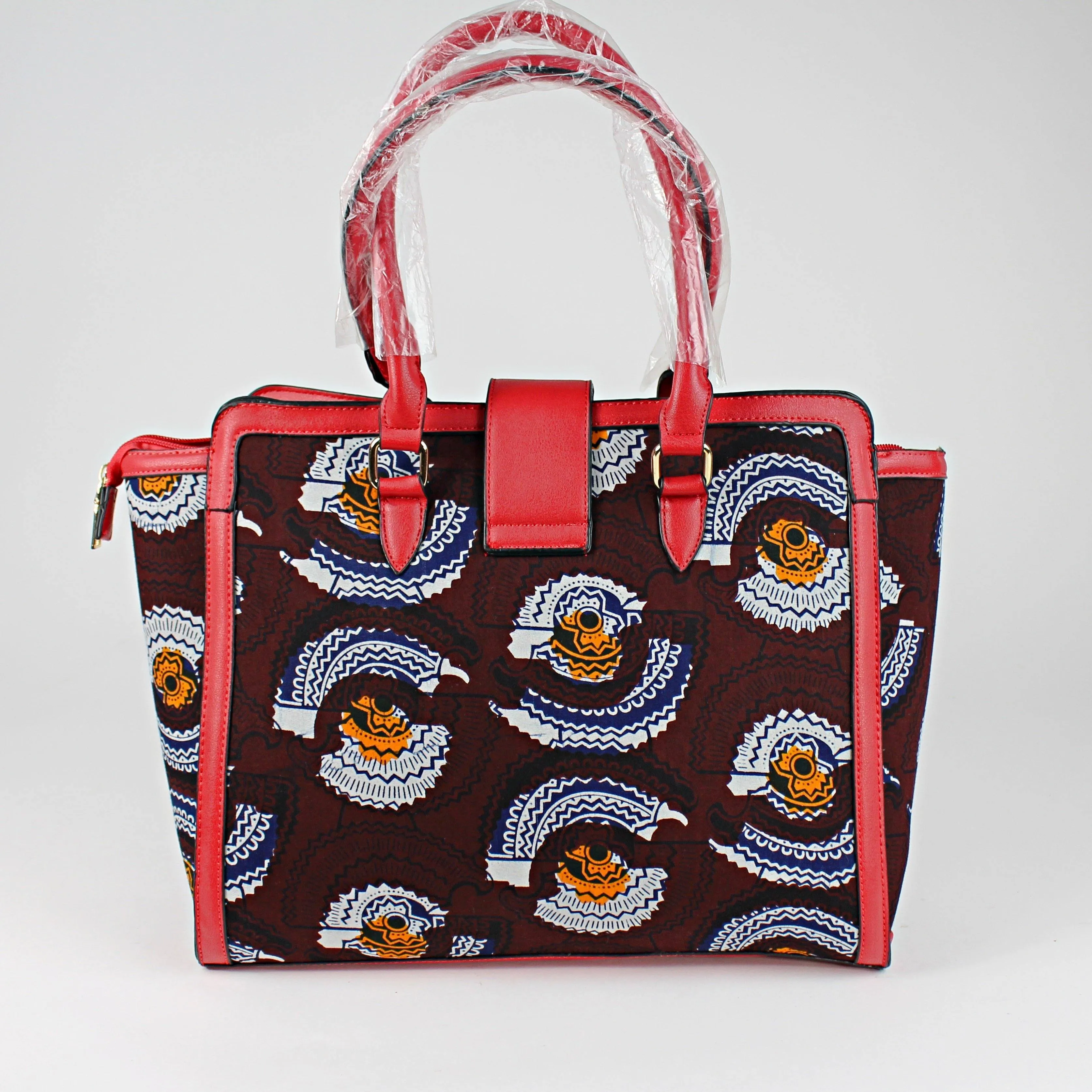 African Print Wax Handbag with a Purse-Wallet