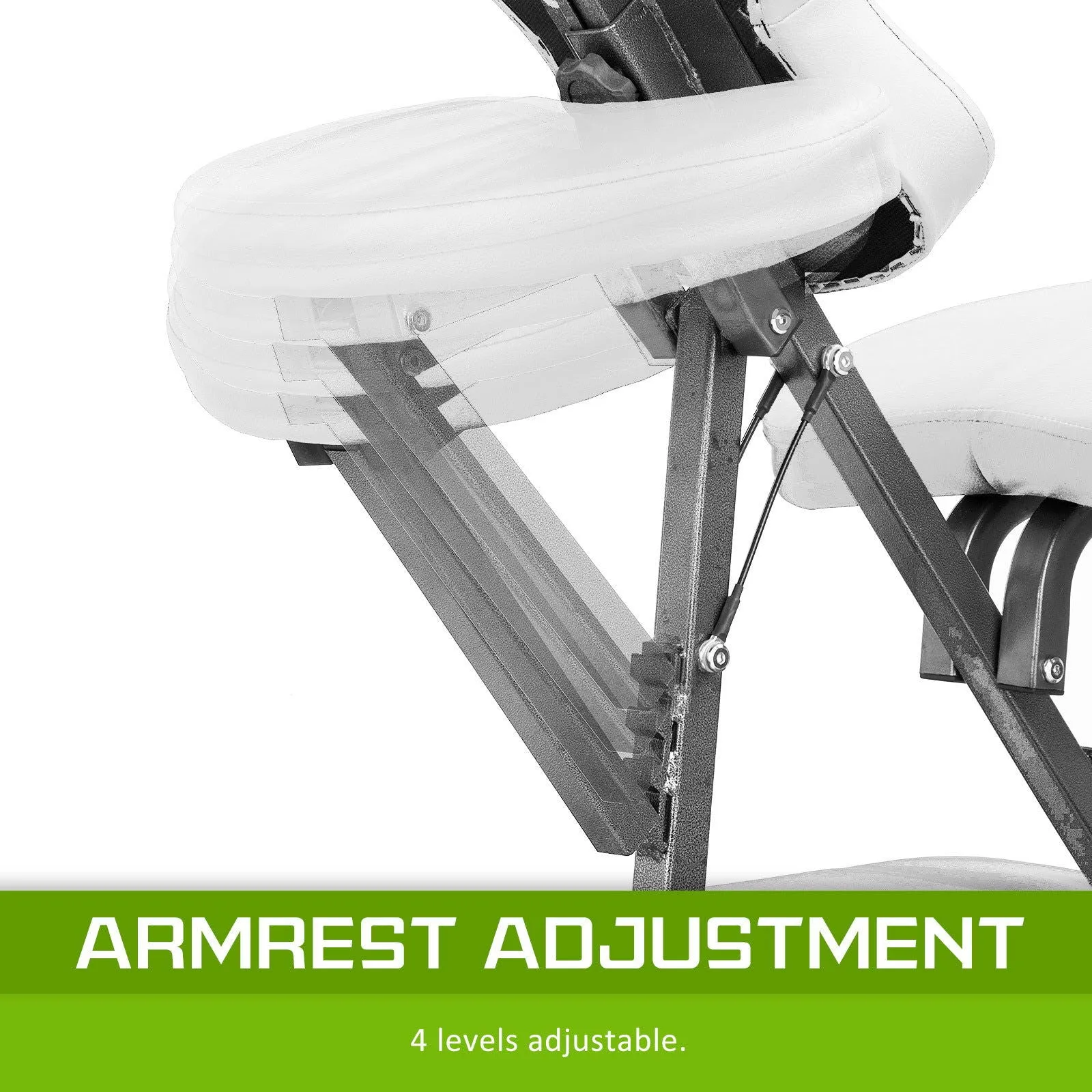 Aluminium portable chair for massage, medical fetish or BDSM - WHITE