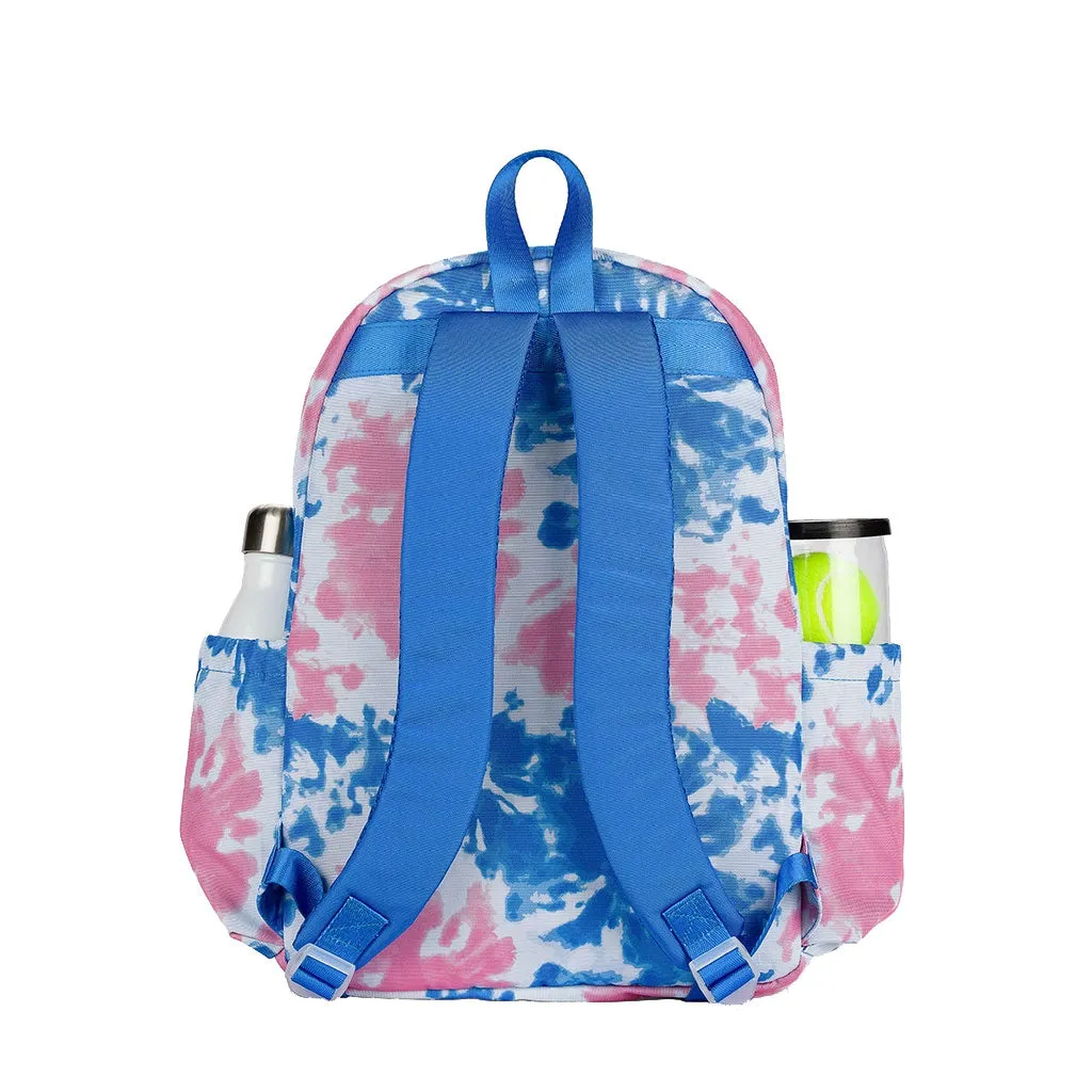 Ame & Lulu Big Love Blue Pink Tie Dye Girls Tennis Backpack