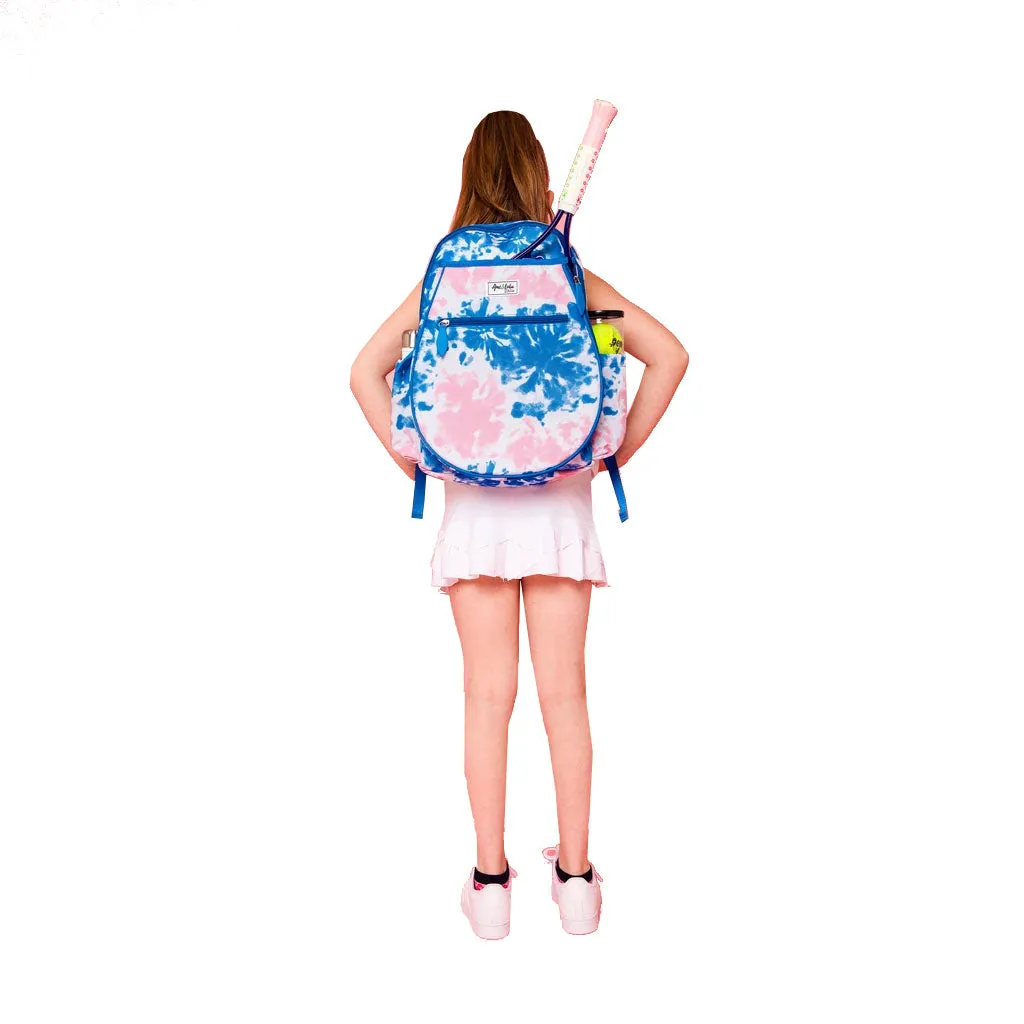 Ame & Lulu Big Love Blue Pink Tie Dye Girls Tennis Backpack