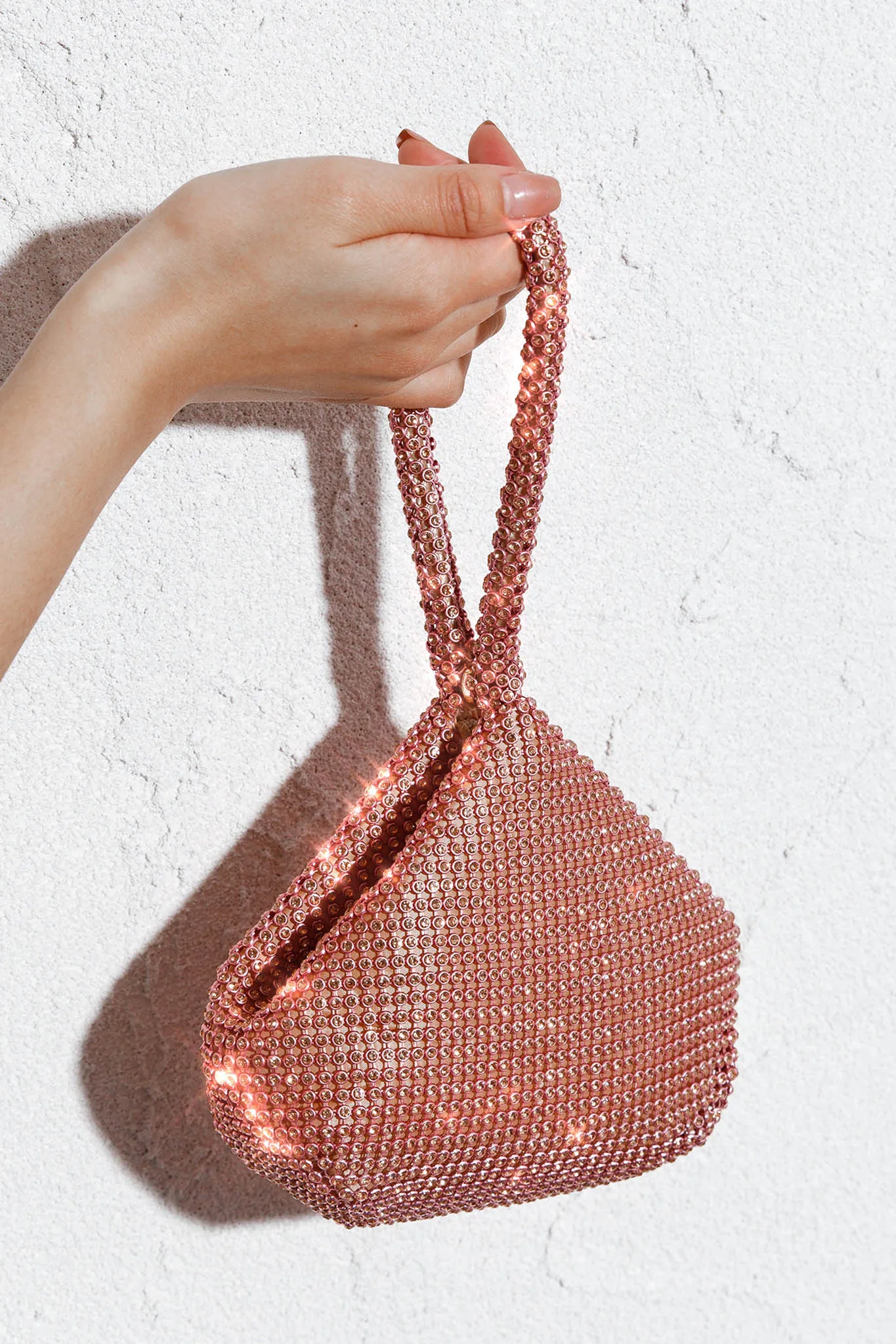 Amore Diamante Mesh Bag Champagne