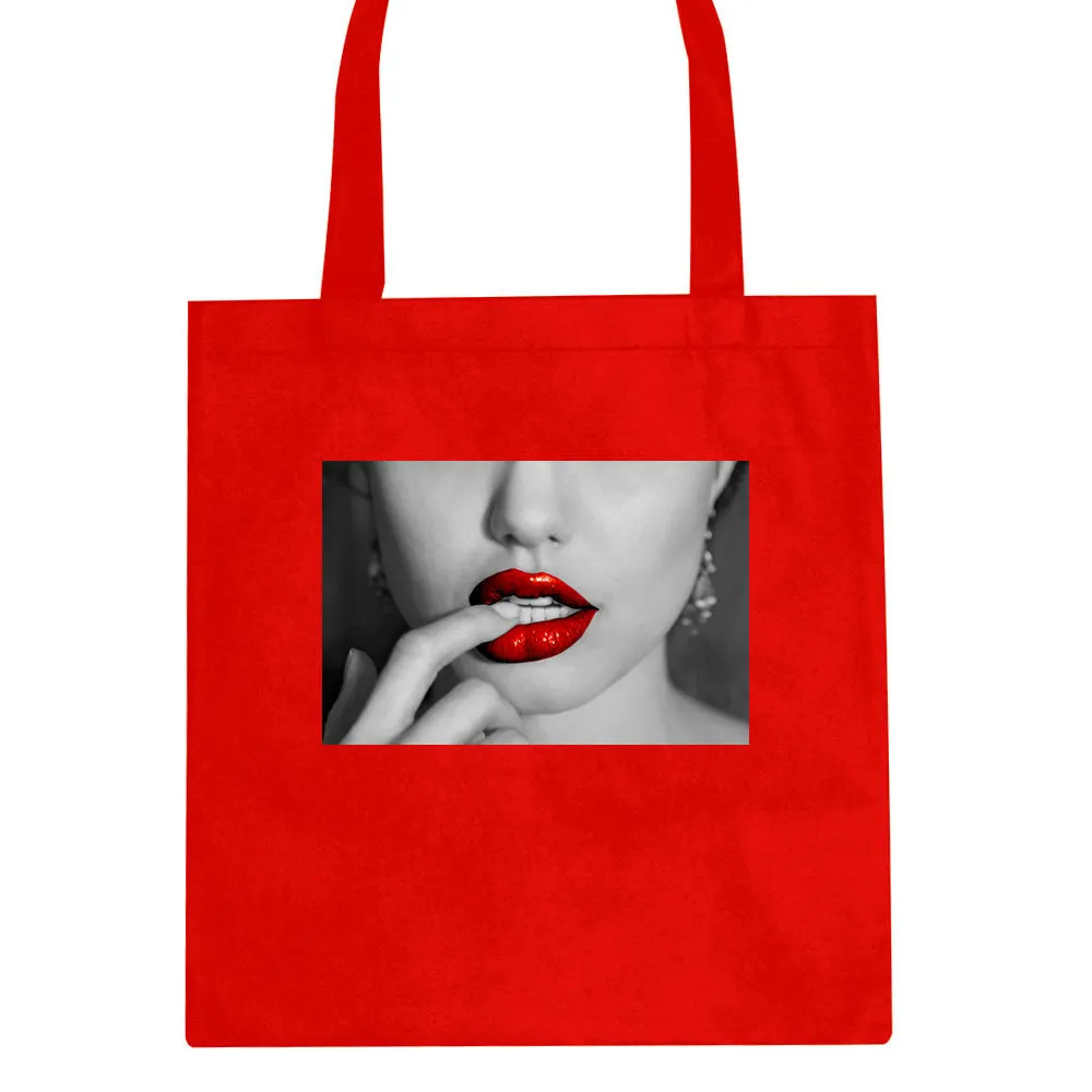 Angelina Red Lips Sexy Tote Bag