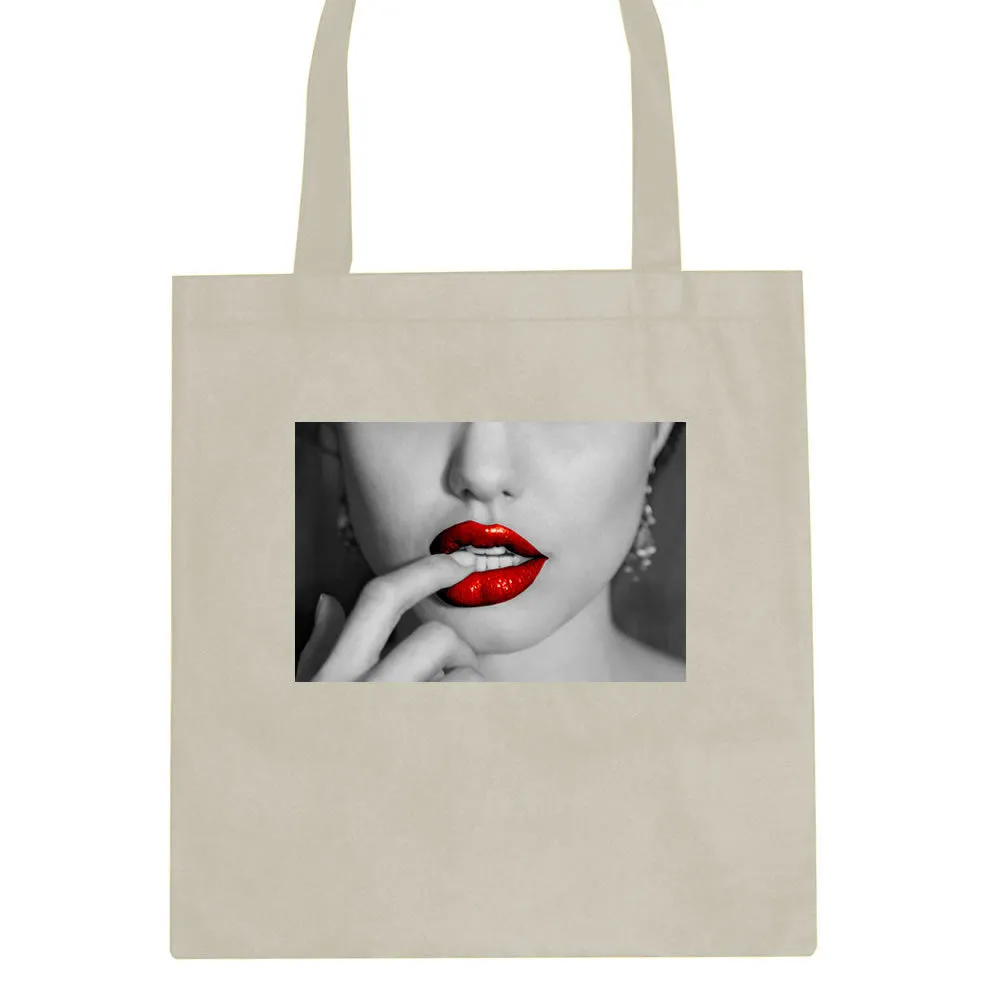 Angelina Red Lips Sexy Tote Bag