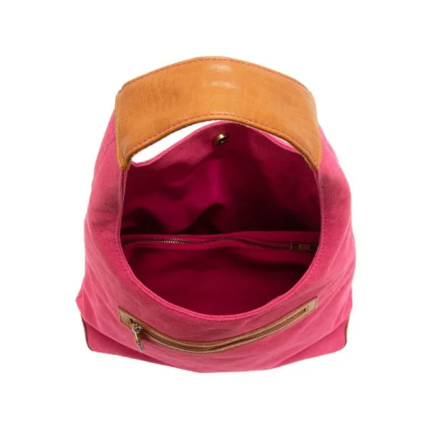 April Canvas Hobo Bag  - L8171-12  -  Women  MAGENTA