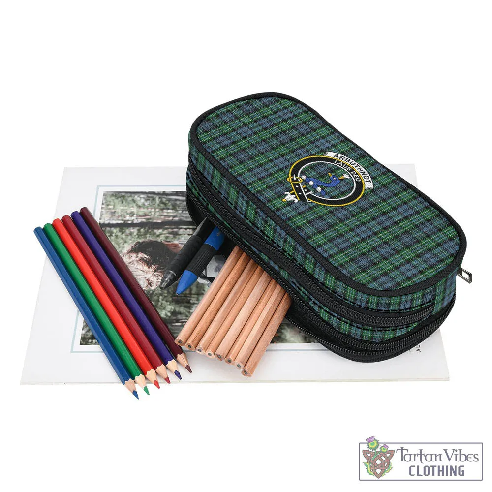 Arbuthnot Tartan Pen and Pencil Case with Family Crest