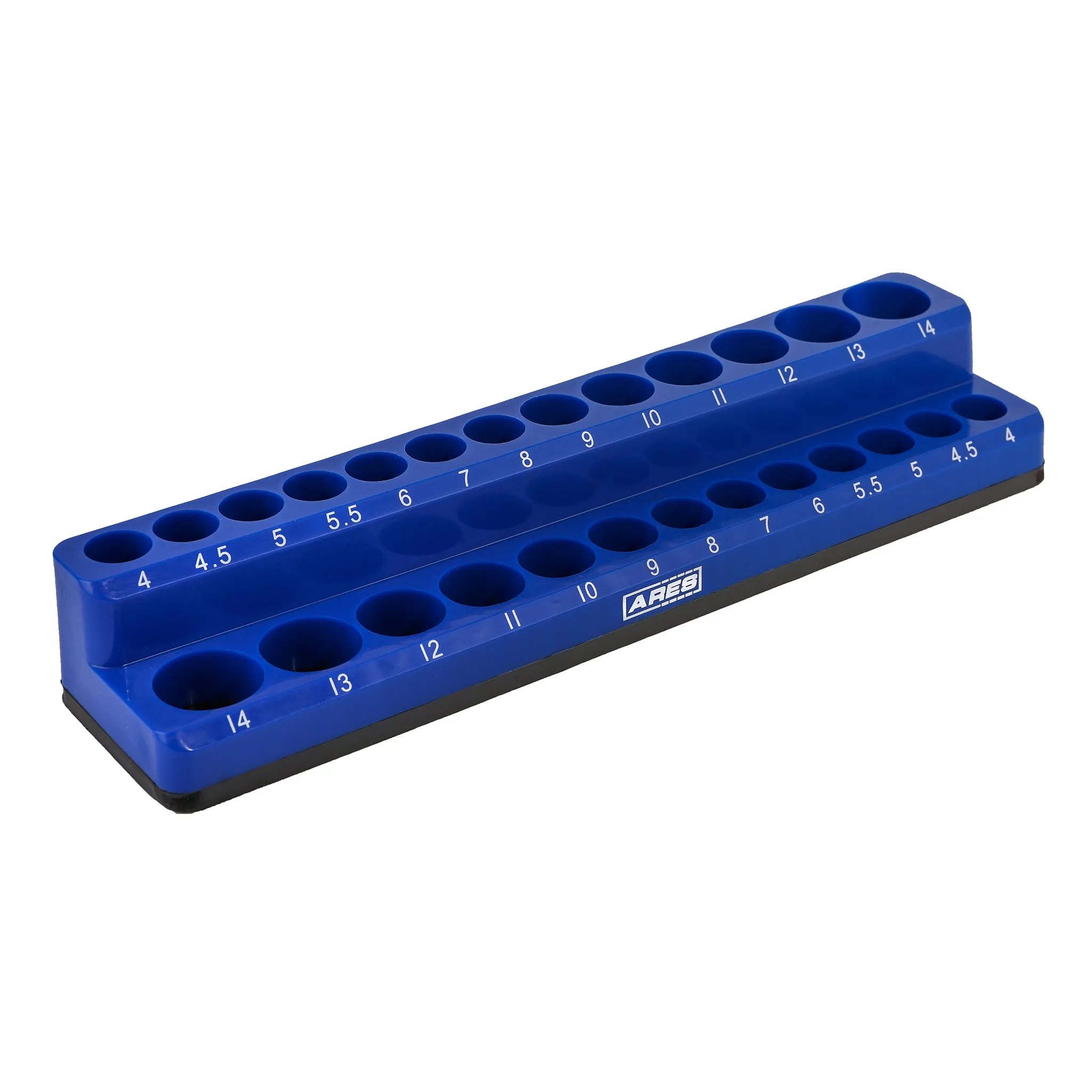 ARES 60006 - 26-Piece 1/4" Blue Metric Magnetic Socket Organizer