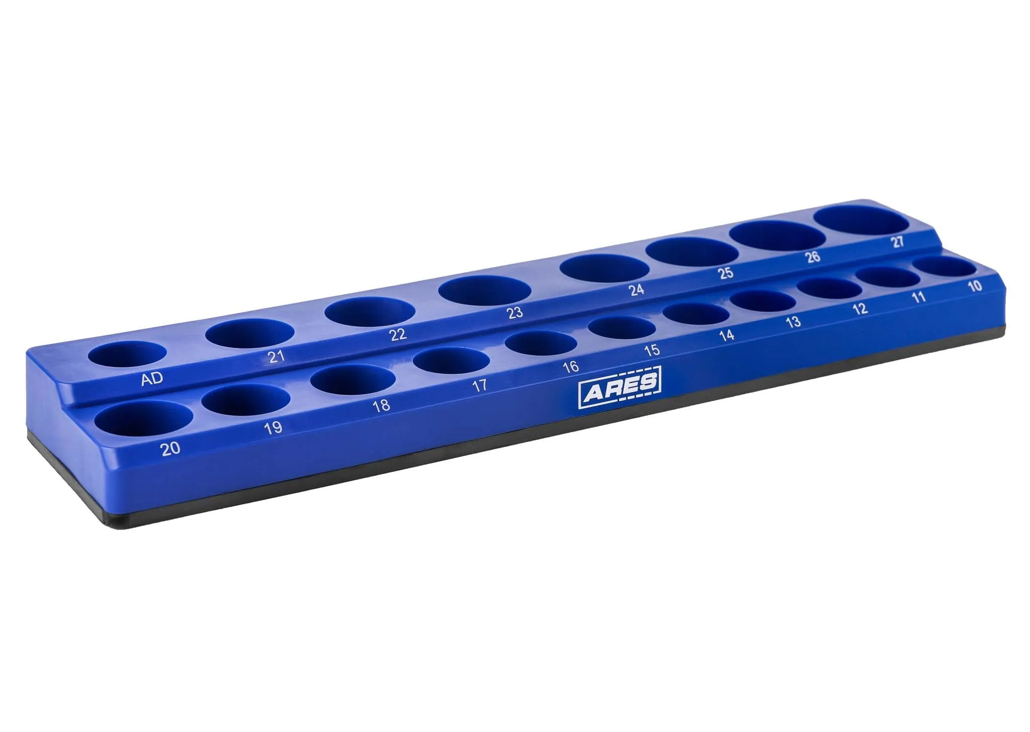 ARES 60010 - 19-Piece 1/2-Inch Blue Metric Magnetic Socket Organizer