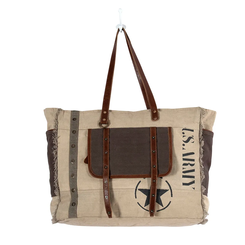 Army Motif Weekender Bag