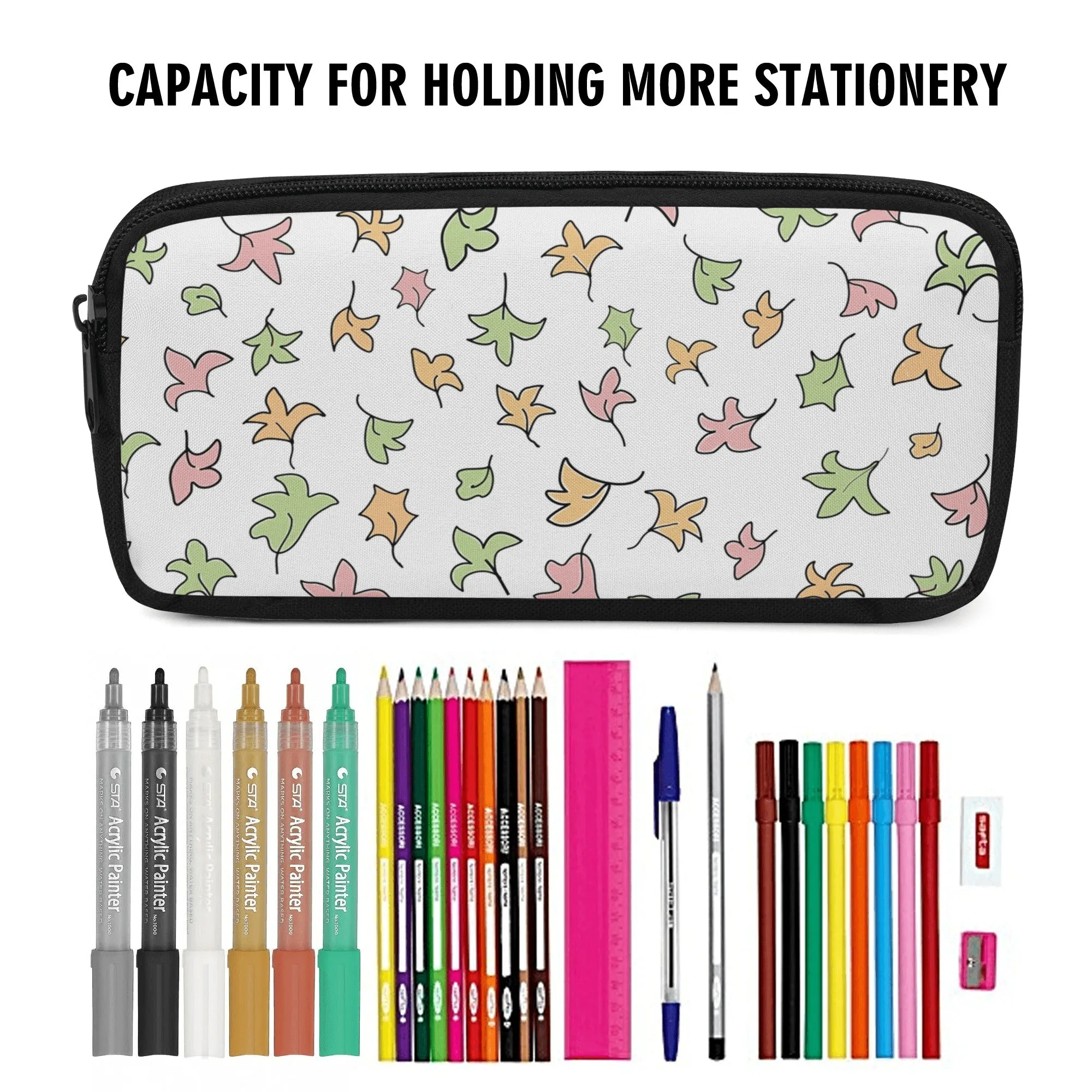 Back to school | Canvas Pencil Case | One-Side Printed | High Quality | Spacious | Cute Heartstopper Leaves