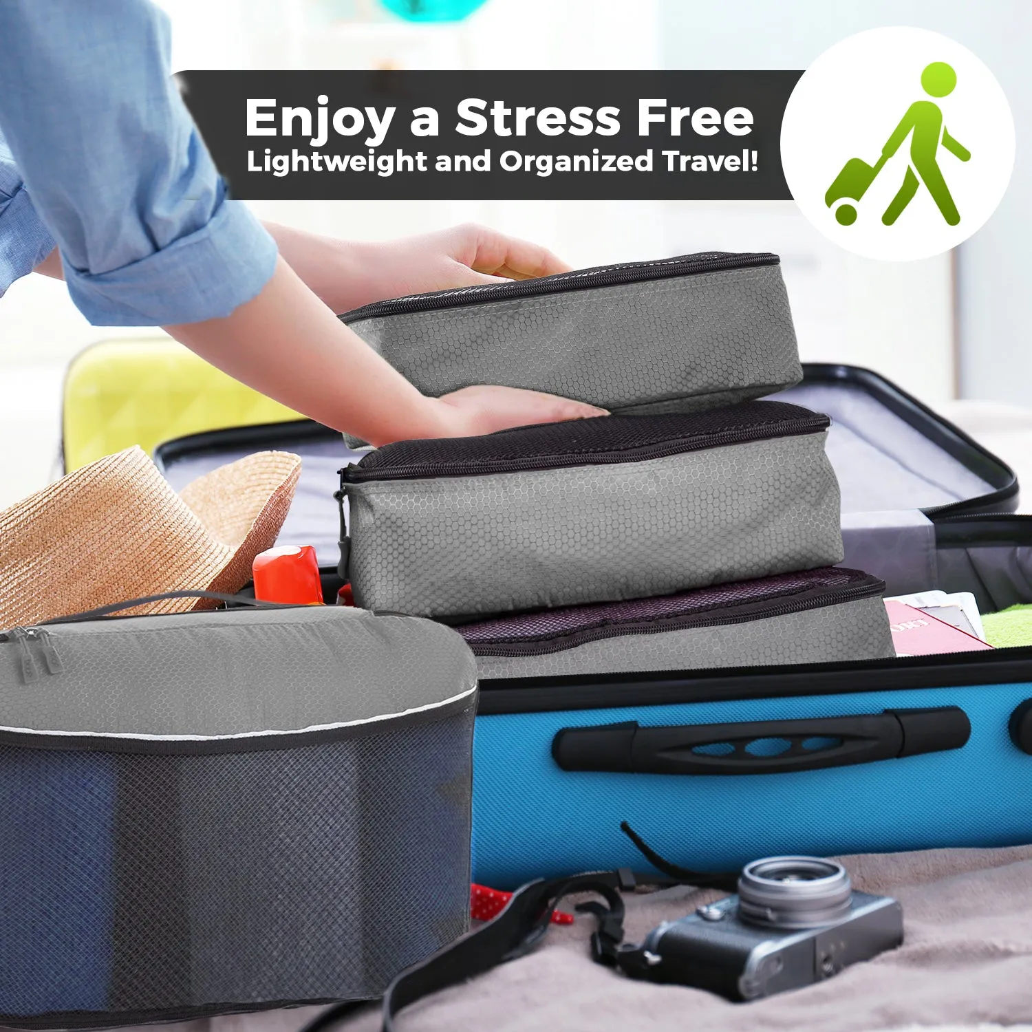 Bago Packing Cubes for Travel Bags - Luggage Organizer 7 pcs Set