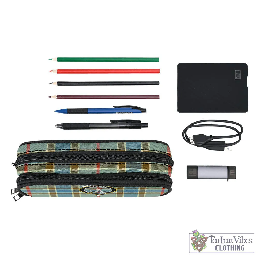 Balfour Blue Tartan Pen and Pencil Case with Family Crest