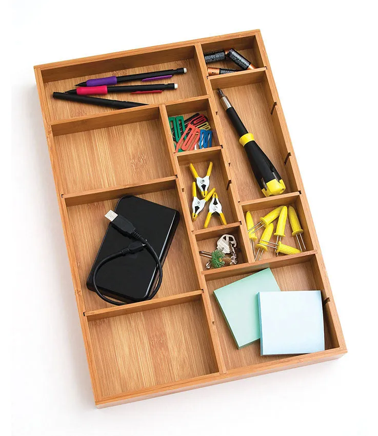 Bamboo Adjustable Drawer Organizer