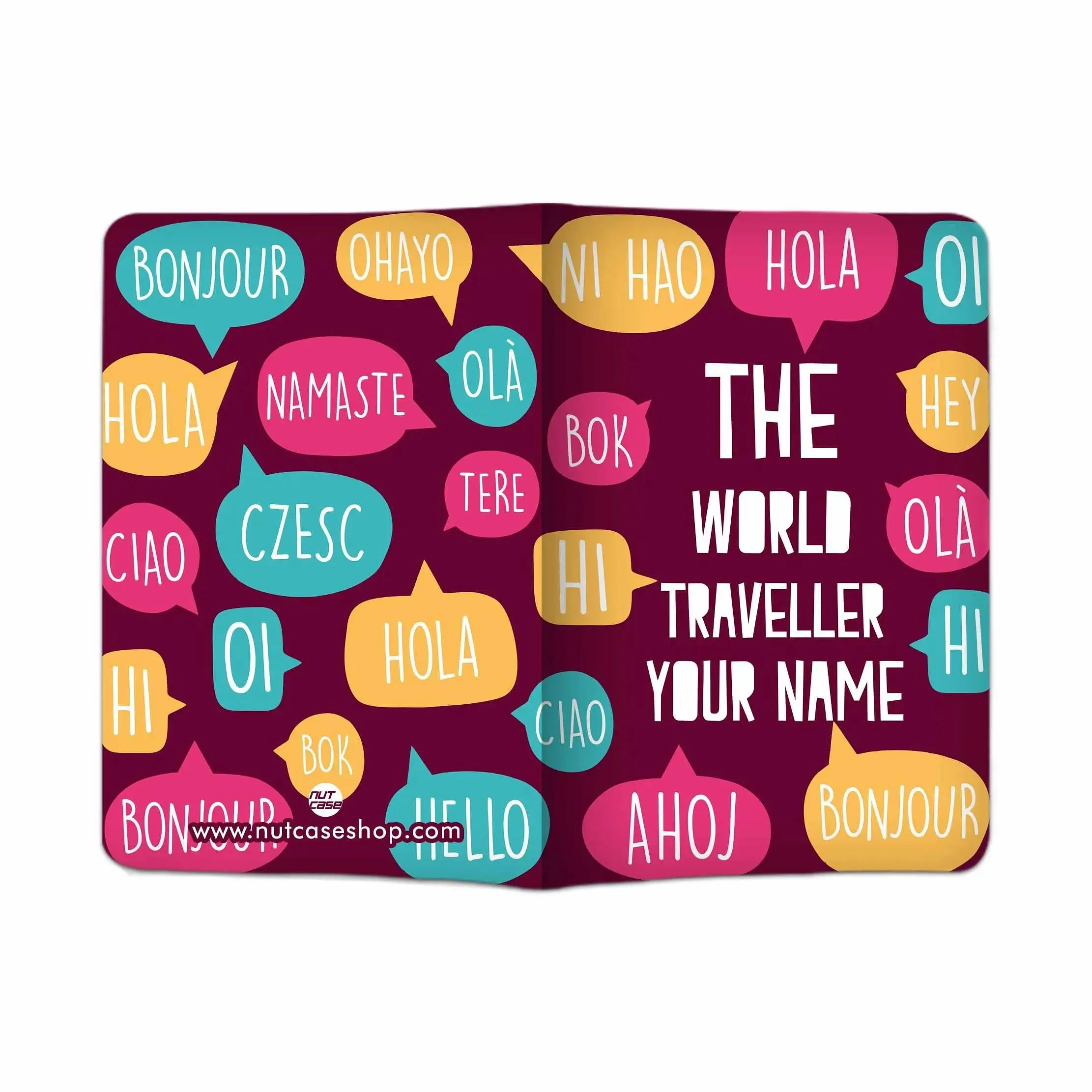 Beautiful Customized Passport Cover -  THE WORLD TRAVELLER