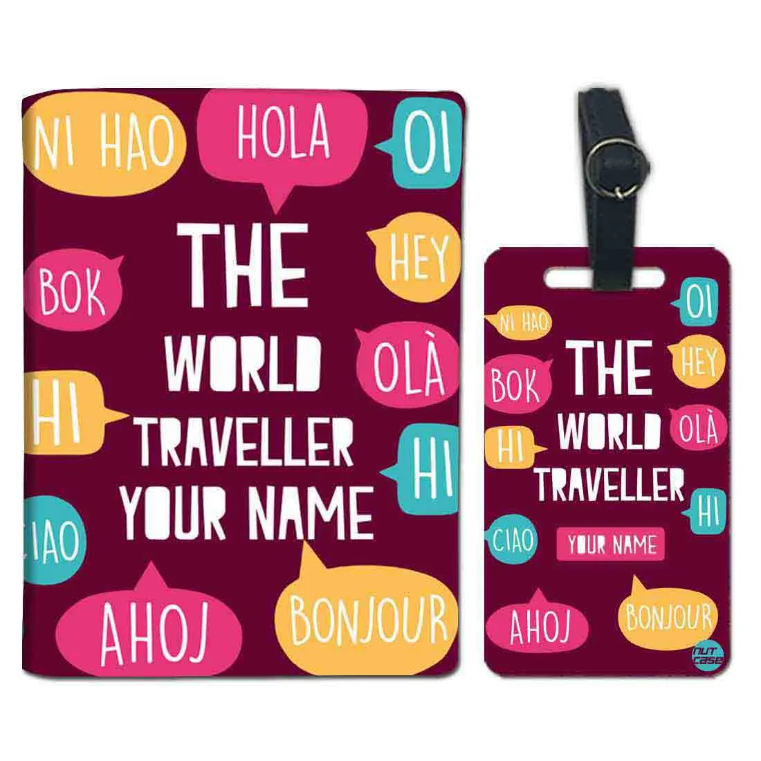 Beautiful Customized Passport Cover -  THE WORLD TRAVELLER