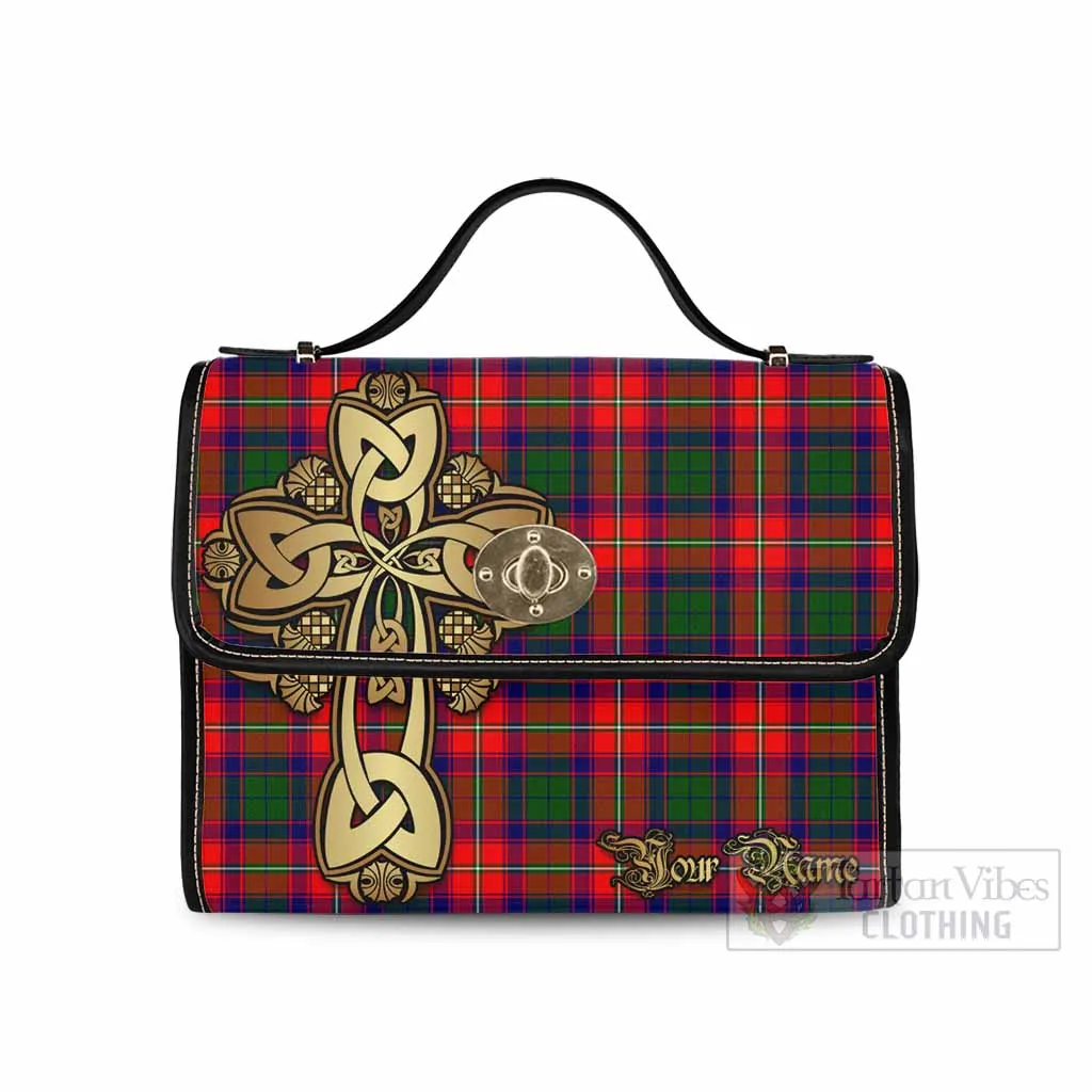 Belshes (Belsches) Tartan Waterproof Canvas Bag Golden Thistle Celtic Cross Style