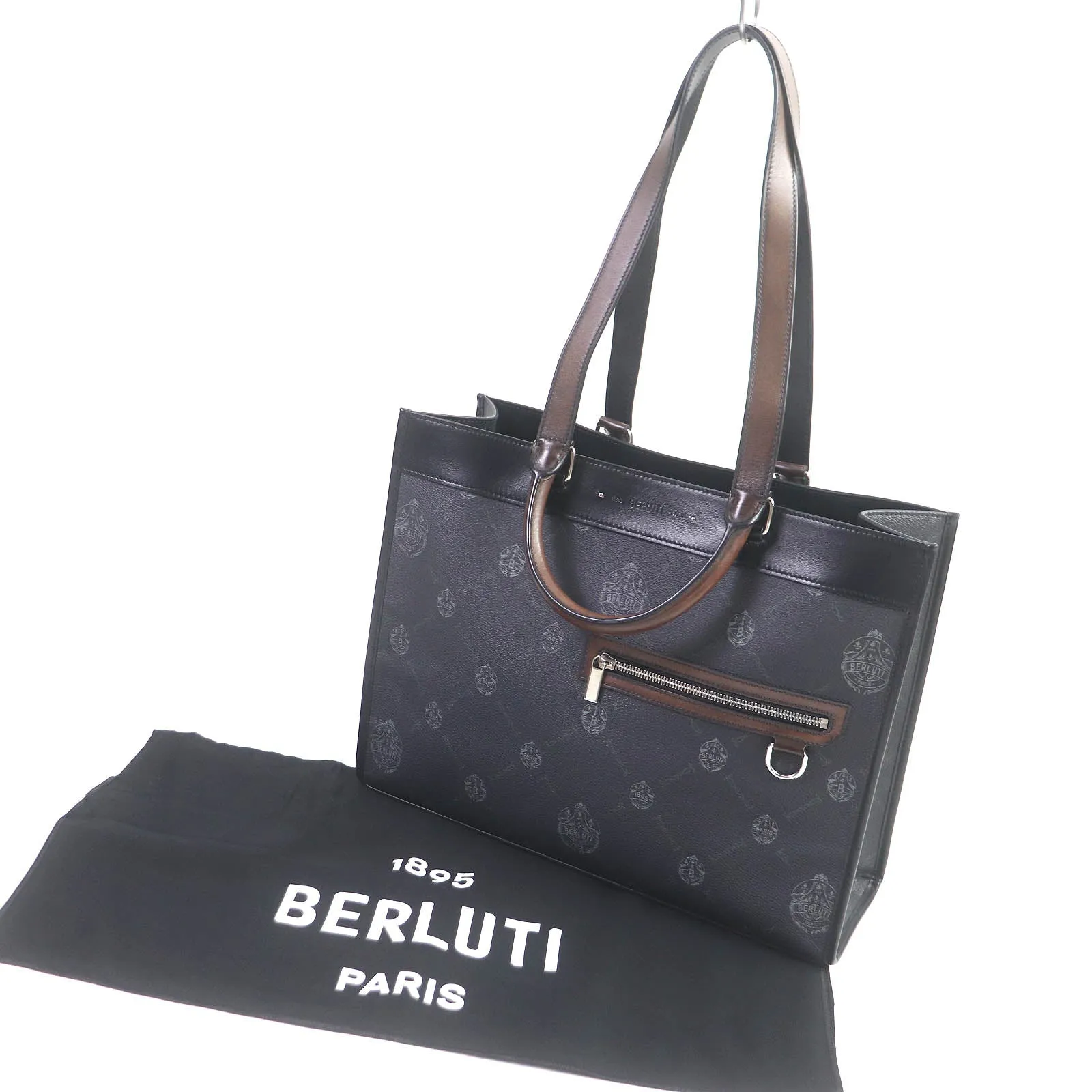 Berluti Ulysse Logo Print Canvas 2WAY Bag