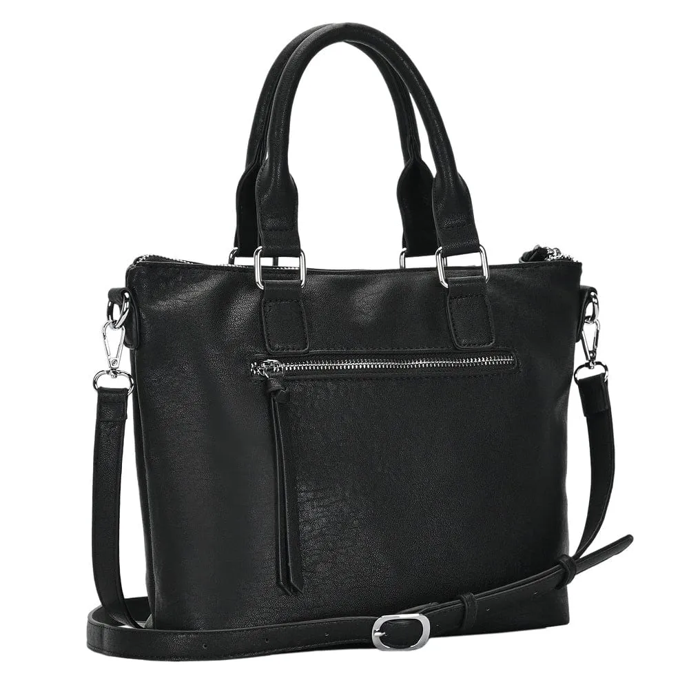 BGA3382(BK) Zipper Deco. Super Soft Top Handle Handbag/Satchel