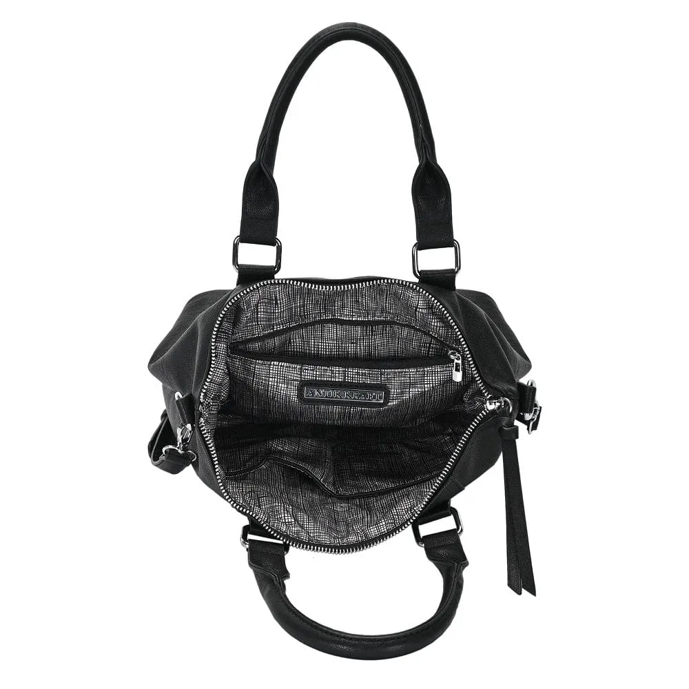 BGA3382(BK) Zipper Deco. Super Soft Top Handle Handbag/Satchel