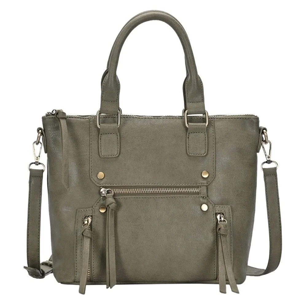 BGA3382(BK) Zipper Deco. Super Soft Top Handle Handbag/Satchel