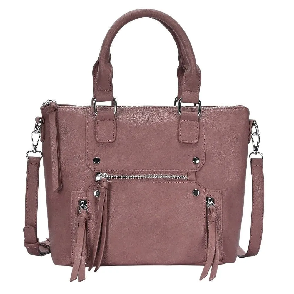 BGA3382(BK) Zipper Deco. Super Soft Top Handle Handbag/Satchel