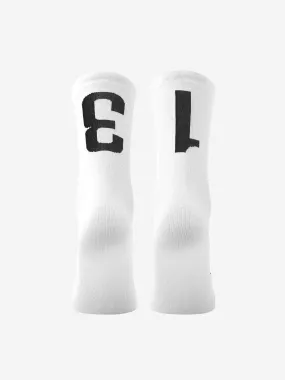 Bib Number 13 - Cycling Socks - White