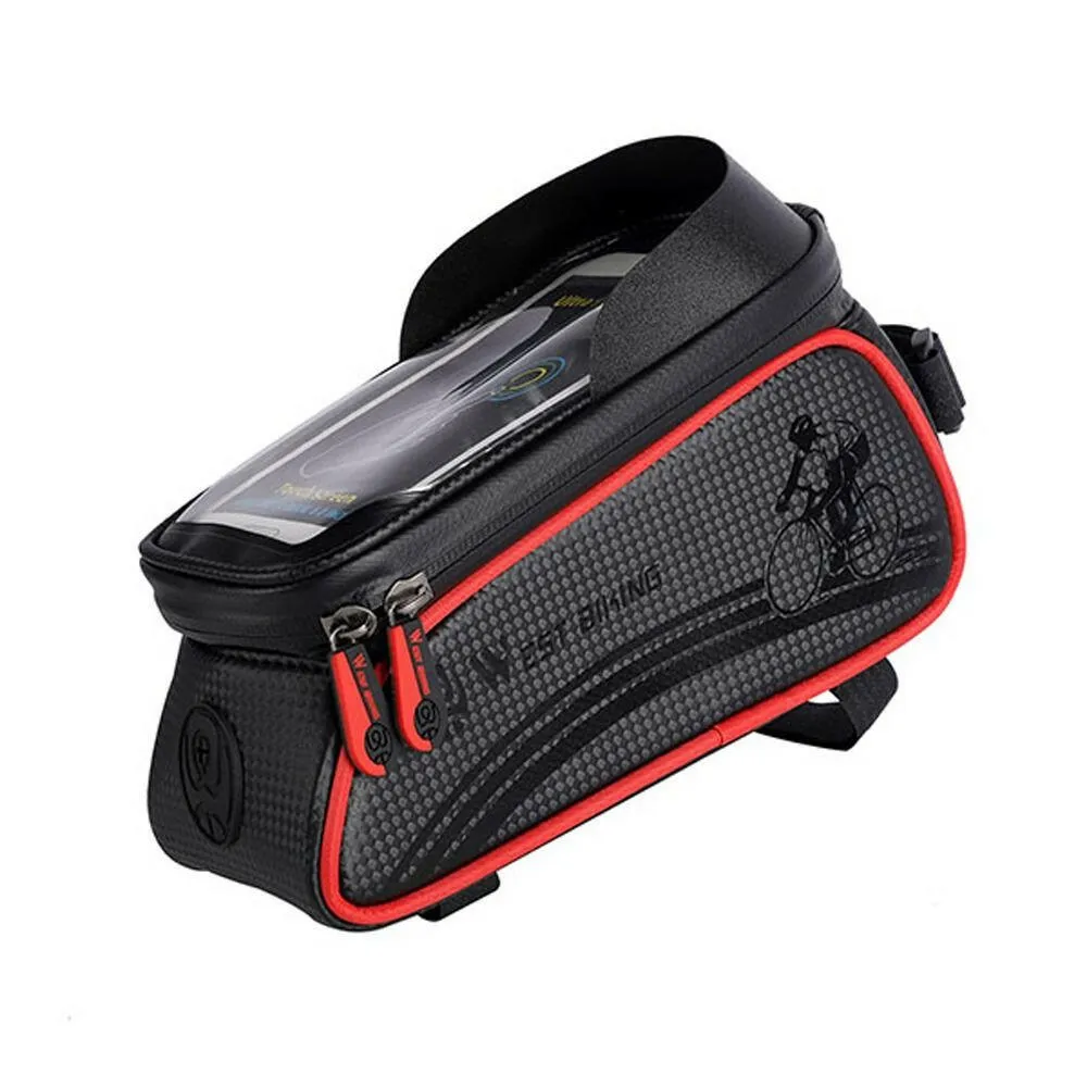 Bicycle Bag Cycling Top Front Tube Frame Bag Waterproof 6.5 inches Phone Case Storage Touch Screen MTB Road Bike Bag