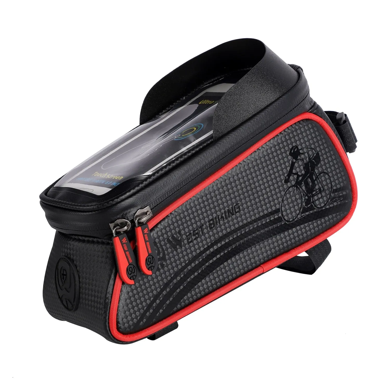 Bicycle Bag Cycling Top Front Tube Frame Bag Waterproof 6.5 Inches Touch Screen Phone Case Storage MTB Road Bike Bag