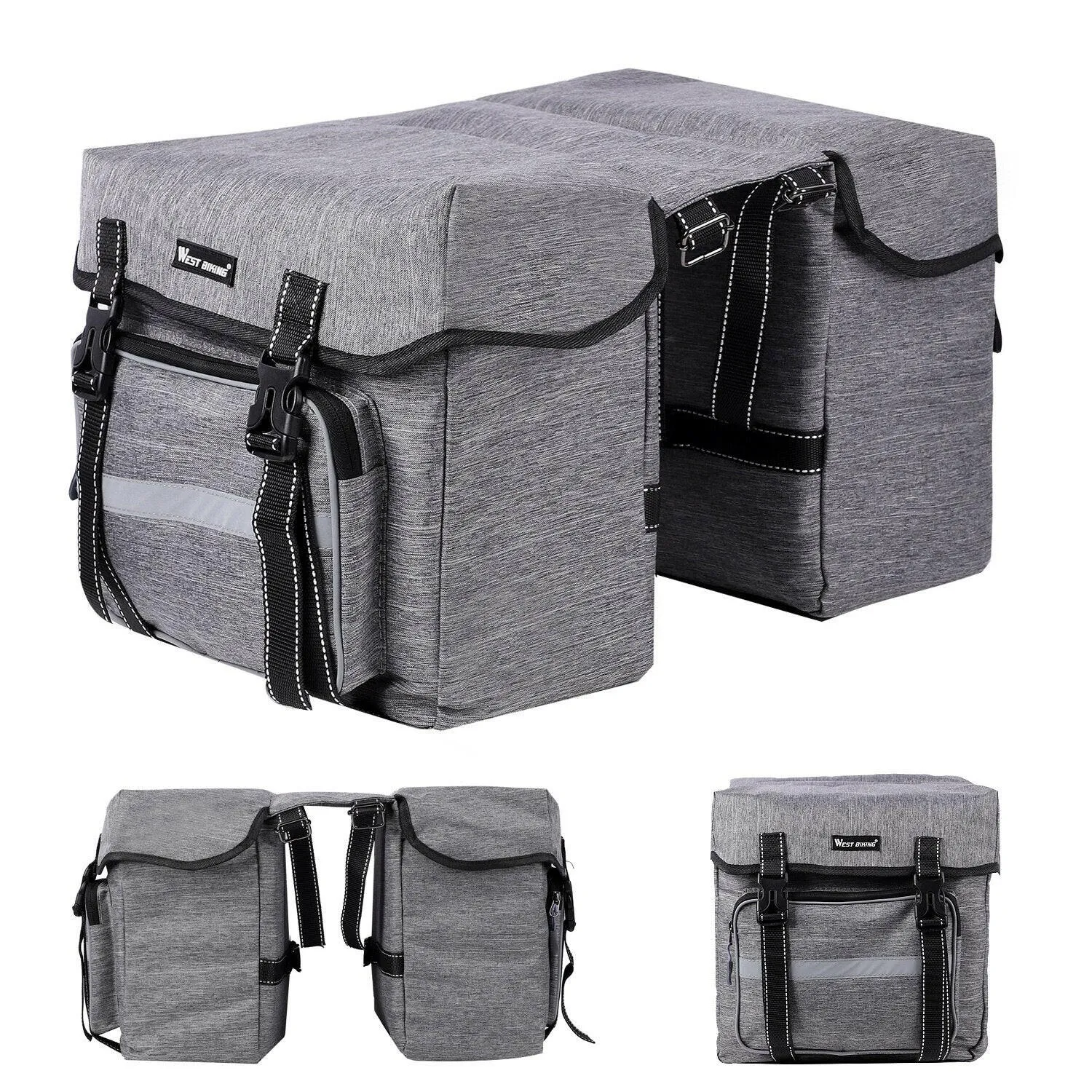 Bicycle Rear Seat Bag 25L Large Capacity Outdoor Luggage Carrier Bags Cycling MTB Road Bike Trunk Double Pannier Bag