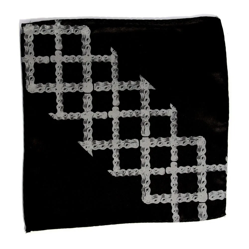 Bike Chain Tartan Pocket Square