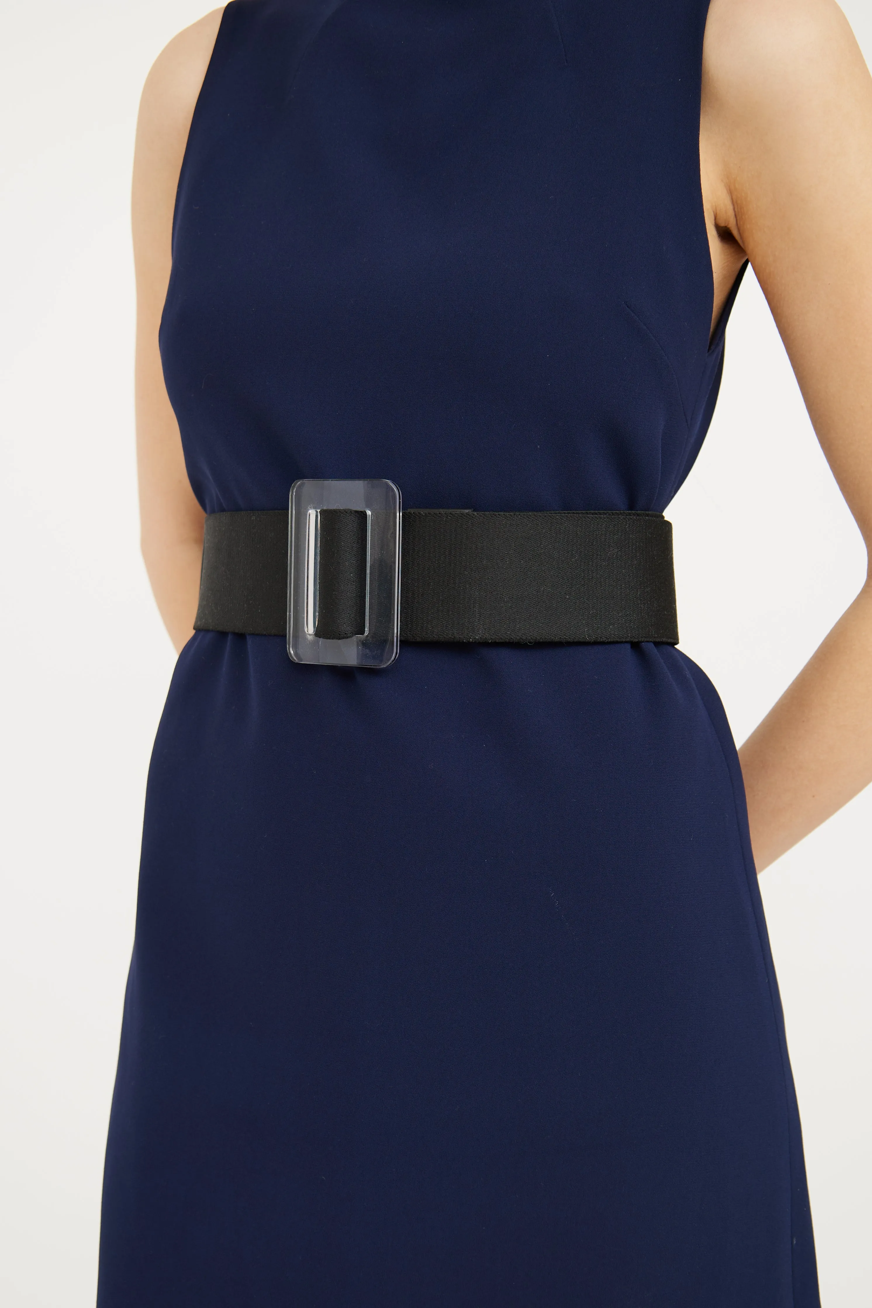 Black Acrylic Buckle Waist Belt