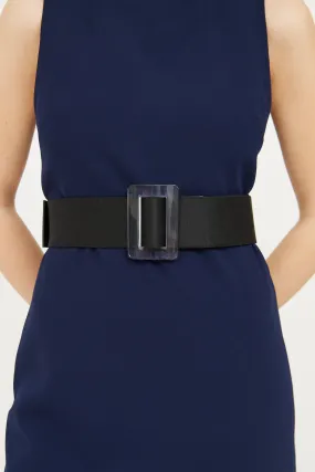 Black Acrylic Buckle Waist Belt