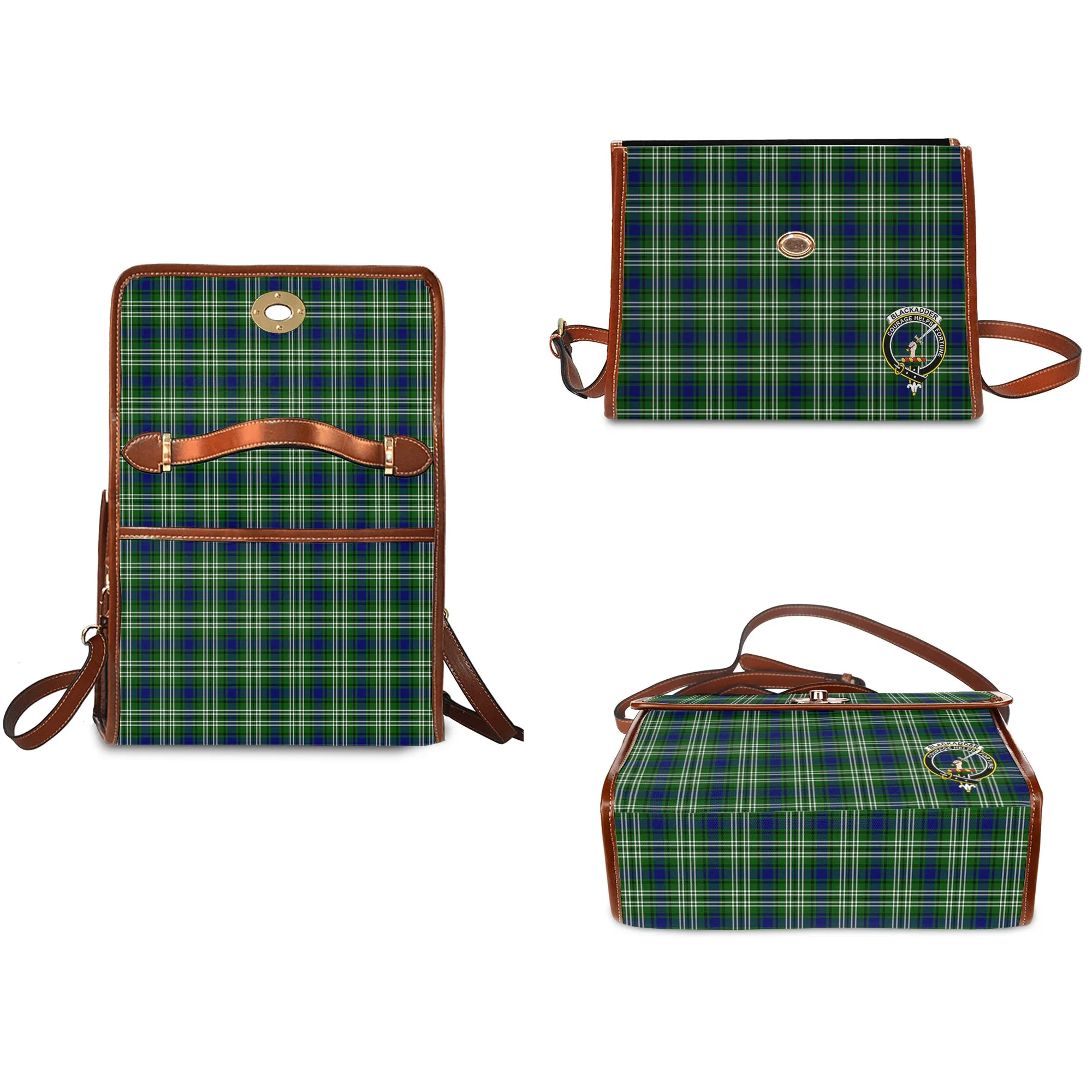 Blackadder Tartan Waterproof Canvas Bag with Family Crest