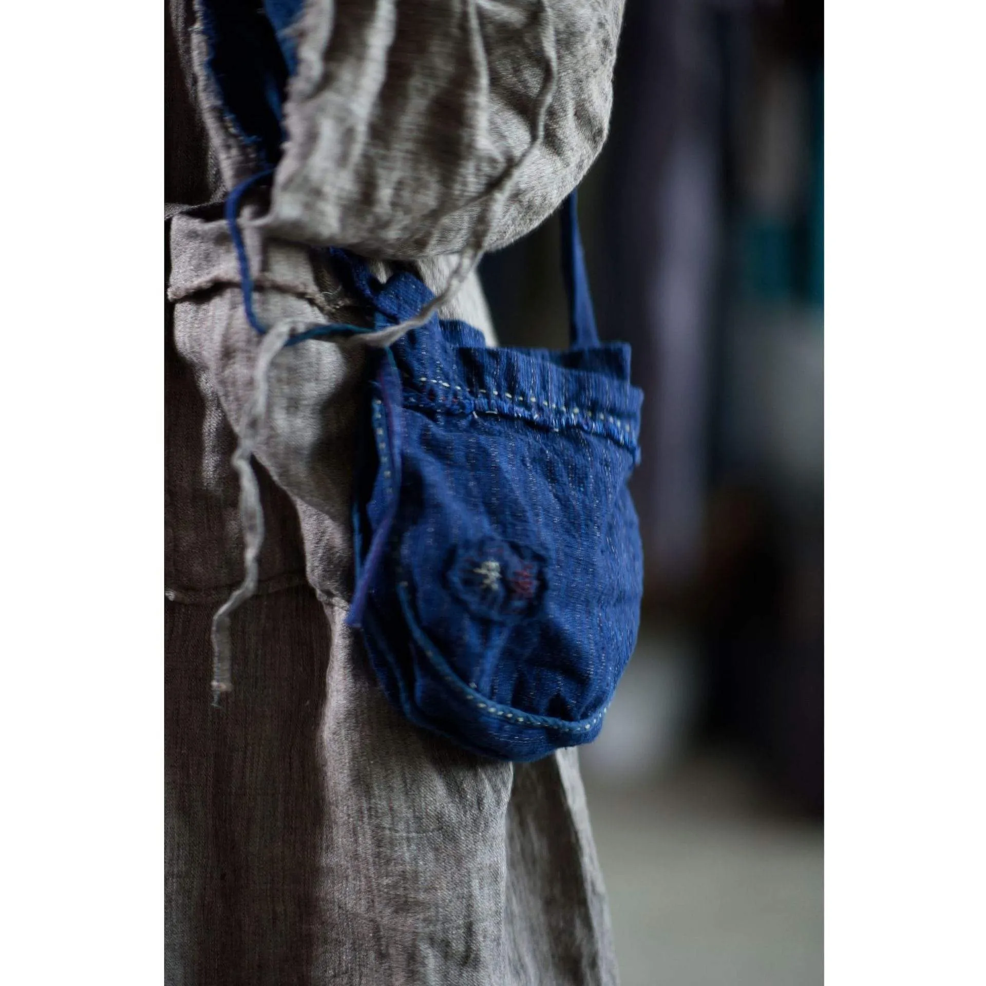 Blue Linen Convertible Bag | Zen