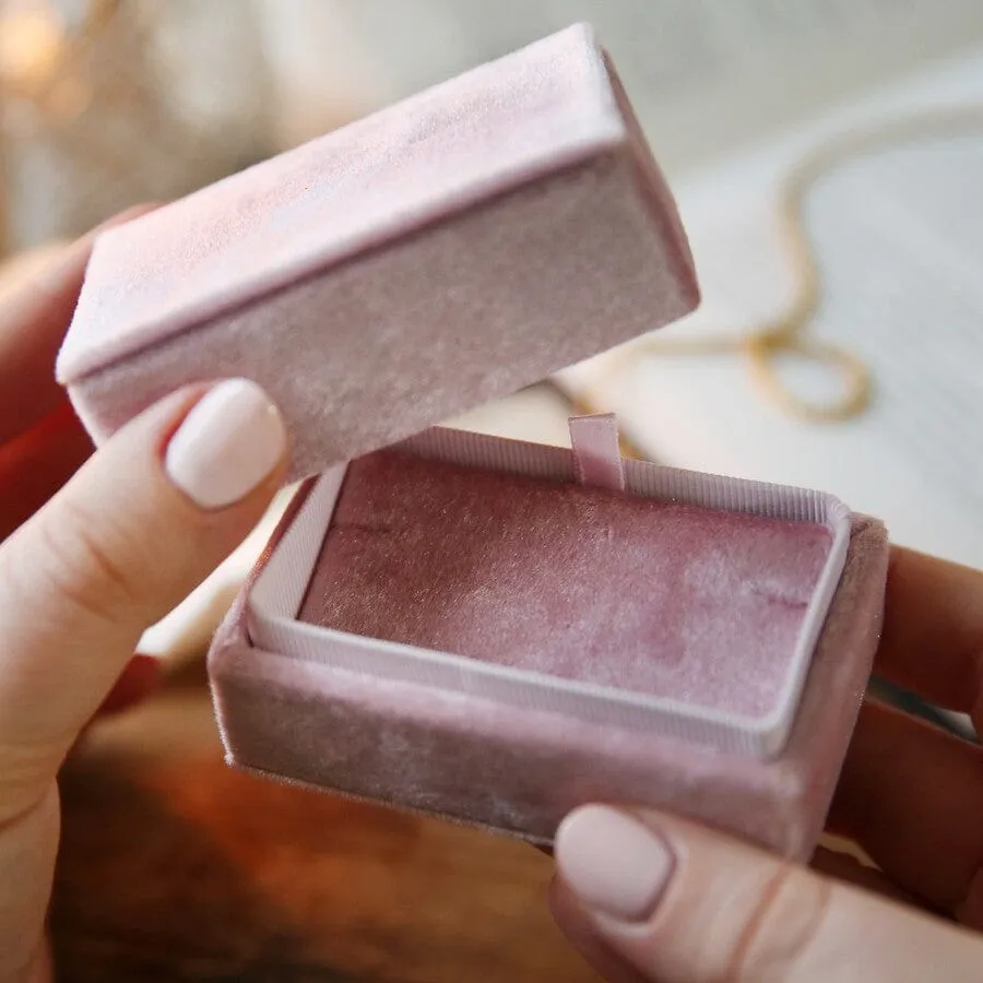 Blush Pink Velvet Bracelet Box